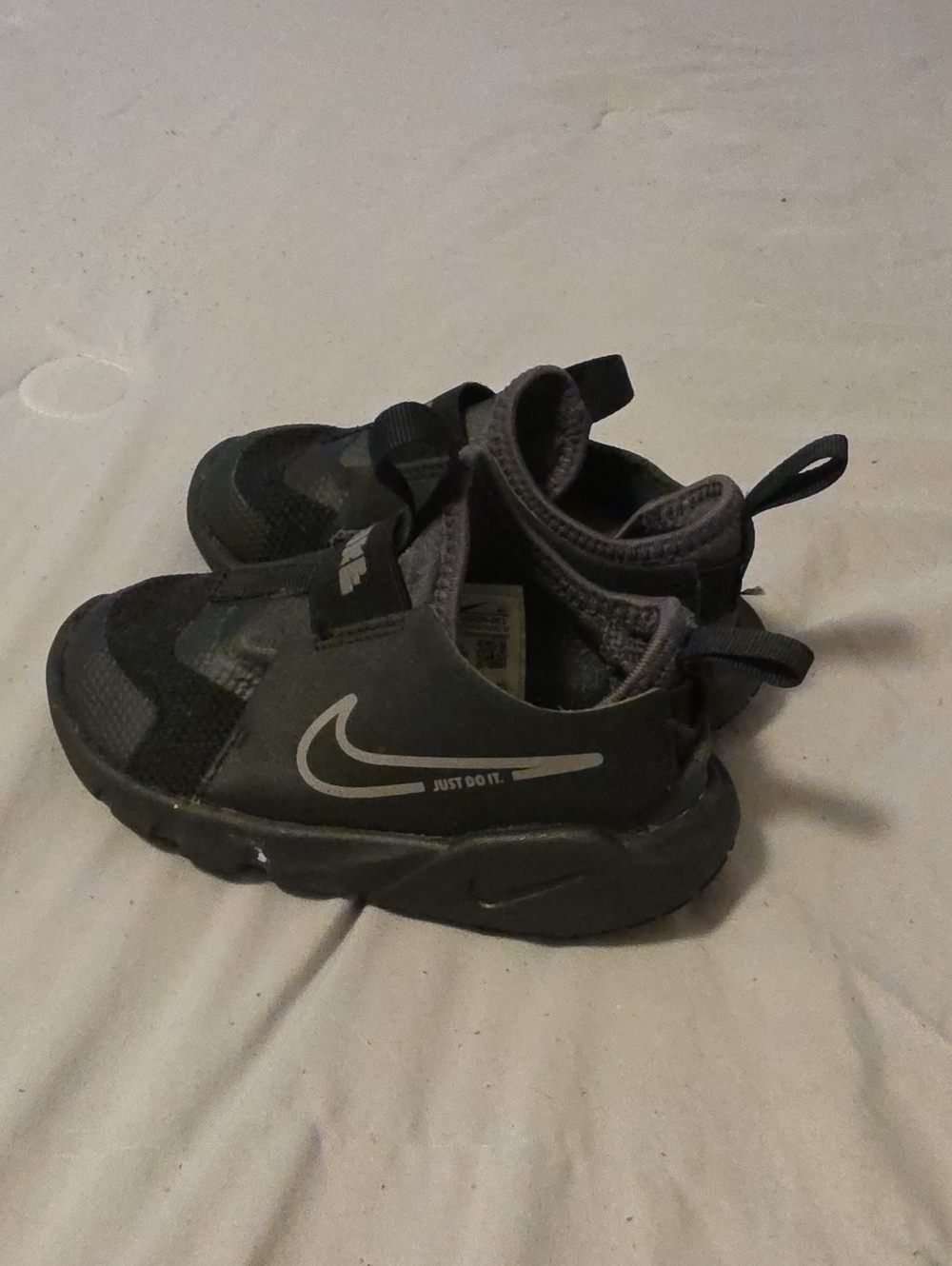 Nike Kids Black Slip-On Sneakers with Swoosh